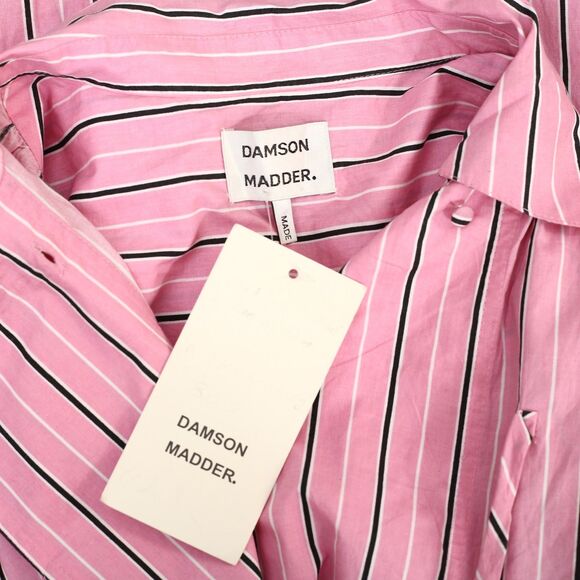 Damson Madder Carmy Striped Double-Breasted Ties Shirt Tunic Top M-10 NWT 286042 - Picture 8 of 9